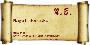 Magel Boriska névjegykártya